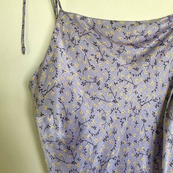 Zara Woman Floral Tie Straps Squared Neck Mini Slip Dress in Lilac Purple S - Picture 4 of 7